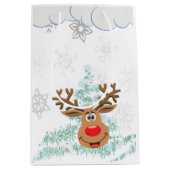 クリスマス抱き枕トナカイ ミディアムペーパーバッグ (正面)