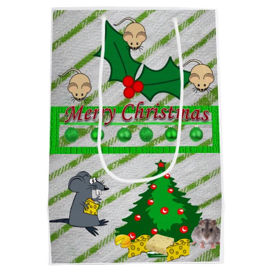 クリスマス抱き枕ネズミ ミディアムペーパーバッグ (裏面)