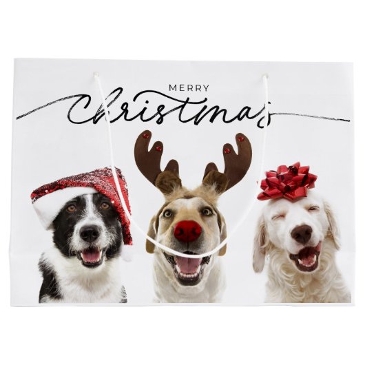 クリスマス抱き枕ハッピードッグ祝ズ ラージペーパーバッグ (裏面)