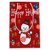 クリスマス抱き枕ハッピーホリデー ミディアムペーパーバッグ (正面)