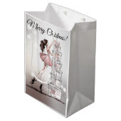 クリスマス抱き枕ファッションイラストレーション。 ミディアムペーパーバッグ (正面アングル)