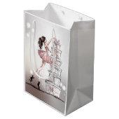 クリスマス抱き枕ファッションイラストレーション。 ミディアムペーパーバッグ (裏面アングル)