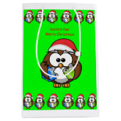 クリスマス抱き枕フクロウ ミディアムペーパーバッグ (正面)