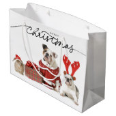 クリスマス抱き枕ブルドッグ及びウサギ ラージペーパーバッグ (裏面アングル)