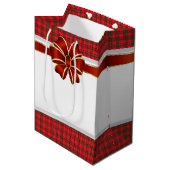 クリスマス抱き枕プレイドボウスコティッシュクラシック ミディアムペーパーバッグ (正面アングル)