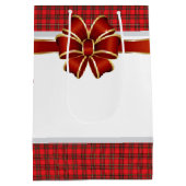 クリスマス抱き枕プレイドボウスコティッシュクラシック ミディアムペーパーバッグ (裏面)