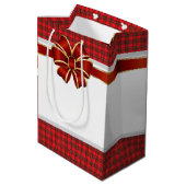 クリスマス抱き枕プレイドボウスコティッシュクラシック ミディアムペーパーバッグ (裏面アングル)