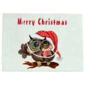 クリスマス抱き枕ベビーフクロウwithギフト ラージペーパーバッグ (裏面)