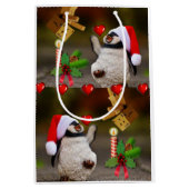 クリスマス抱き枕ペンギン ミディアムペーパーバッグ (正面)