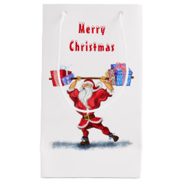 クリスマス抱き枕ボディビルダーSanta with Gift スモールペーパーバッグ