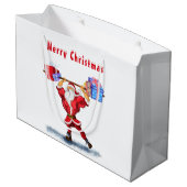 クリスマス抱き枕ボディビルダーSanta with Gift ラージペーパーバッグ (裏面アングル)