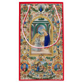 クリスマス抱き枕伝統的出生絵を描の スモールペーパーバッグ (裏面)