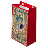 クリスマス抱き枕伝統的出生絵を描の スモールペーパーバッグ (裏面アングル)