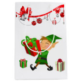 クリスマス抱き枕小妖精や小人 ミディアムペーパーバッグ (正面)