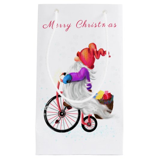 クリスマス抱き枕格言とバイクとギフト スモールペーパーバッグ (正面)