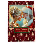 クリスマス抱き枕水彩サンタクロース ミディアムペーパーバッグ (正面)