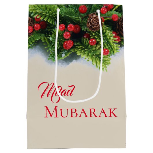 クリスマス抱き枕 – エバーグリーンミラドムバラク ミディアムペーパーバッグ (裏面)