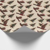 クリスマス抽象芸術の鳥と木の包み紙 ラッピングペーパー (角)