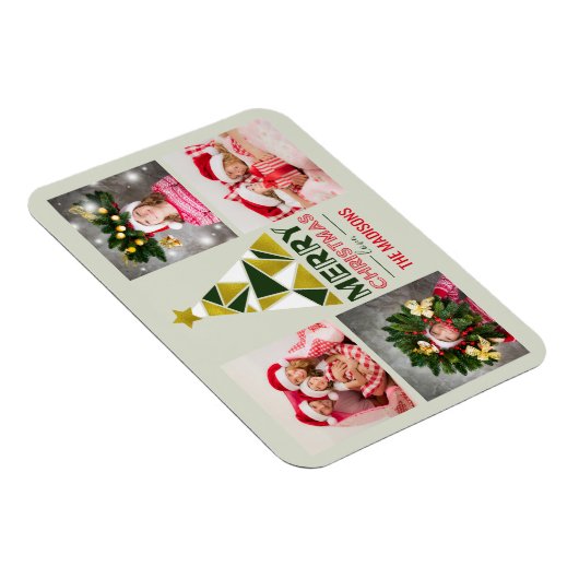 クリスマス抽象芸術パインツリーフォトコラージュ マグネット (右側)
