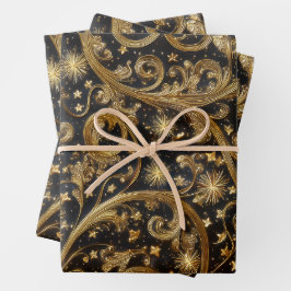 クリスマス抽象芸術パターン ラッピングペーパーシート