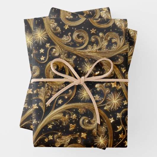 クリスマス抽象芸術パターン ラッピングペーパーシート (インサイチュ)