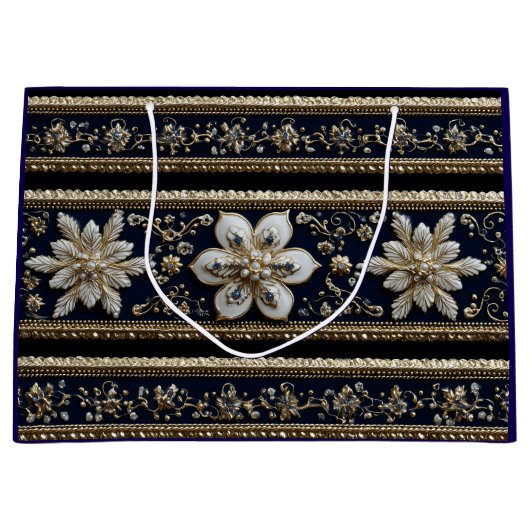 クリスマス抽象芸術パターン ラージペーパーバッグ (正面)