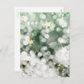 クリスマス抽象芸術星氷背景 シーズンポストカード (正面/裏面)