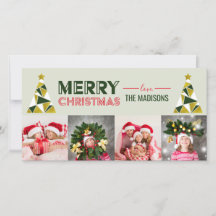 クリスマス抽象芸術松の木の写真コラージュカード