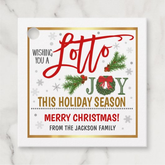 クリスマス抽選チケット贈与ラベル フェイバータグ (正面)