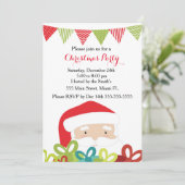 クリスマス招待状サンタクロースプレゼント 招待状 (スタンド正面)