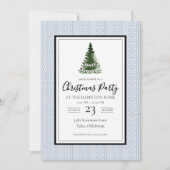 クリスマス招待状ネイビーコテージコア 招待状 (正面)