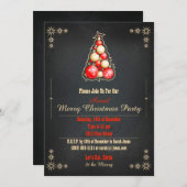 クリスマス招待状パーティーディナーツリーDIY 招待状 (正面/裏面)