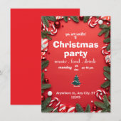 クリスマス招待状フラットカード (正面/裏面)