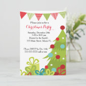 クリスマス招待状ホリデーツリーギフト 招待状 (スタンド正面)