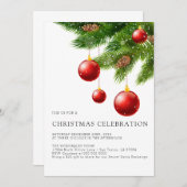 クリスマス招待状印刷可モダン能 招待状 (正面/裏面)