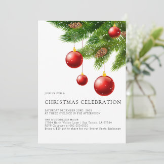 クリスマス招待状印刷可モダン能 招待状