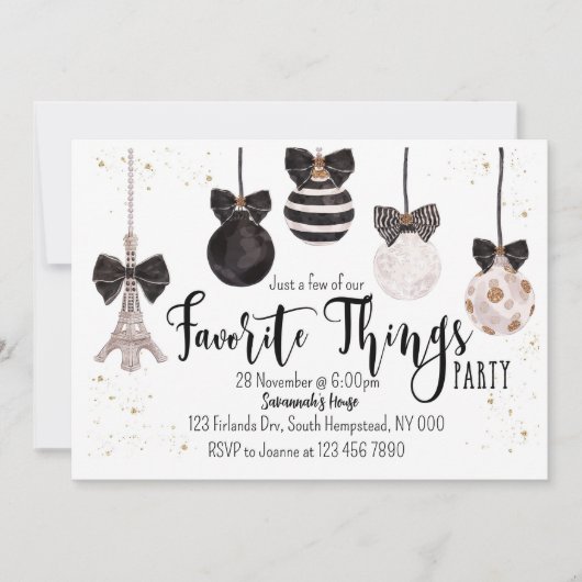 クリスマス招待状 お気に入りのもの招待状 招待状 (正面)