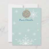 クリスマス招待状(オーナメントと雪片) 招待状 (裏面)