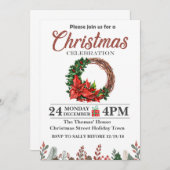 クリスマス招待状 - クリスマスパーティー招待状 招待状 (正面/裏面)