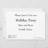 クリスマス招待状 招待状 (裏面)