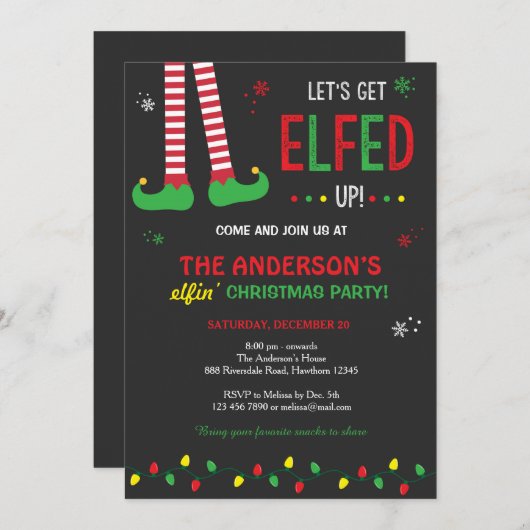 クリスマス招待状 招待状 (正面/裏面)