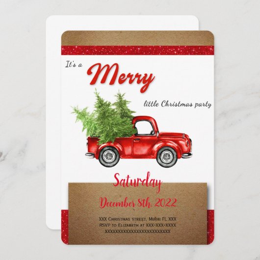 クリスマス招待状 招待状 (正面/裏面)