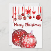 クリスマス招待状 | 赤オーナメント招待状 招待状 (裏面)