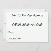 クリスマス招待状:CAROL SING:ヒイラギ、ベリー 招待状 (裏面)