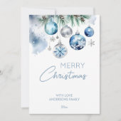 クリスマス挨拶シルバーブルー シーズンカード (正面)