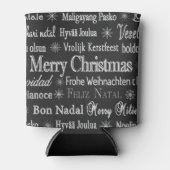 クリスマス挨拶マルチランゲージブラック 缶クーラー (正面)