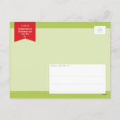 クリスマス挨拶レッド鼻トナカイルドルフ緑 シーズンポストカード (裏面)