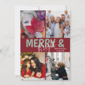 クリスマス挨拶4写真と明メリーるい穴 シーズンカード (正面)