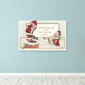 クリスマス挨拶Little KidsChimney キャンバスプリント (インサイチュ (ウッドフロア))