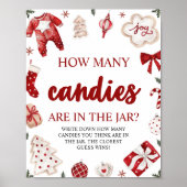 クリスマス推測どのくらいのお菓子の赤ちゃんシャワーゲーム ポスター (正面)